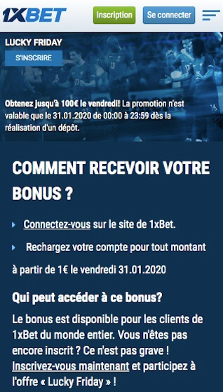 1xbet 100 euros à gagner