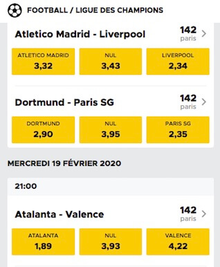 betclic paris 8ème finale ligue des champions