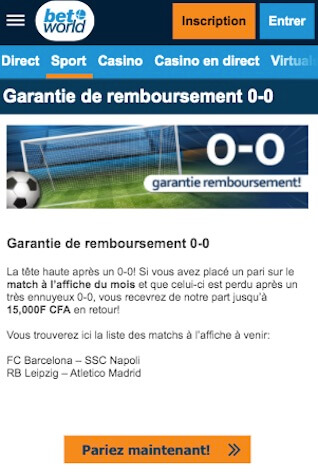 pari remboursé betworld 0-0