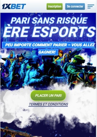 1xbet pari sans risque e-sport