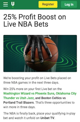 nba boost 25% live pari