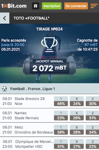 prono foot toto 1xbit