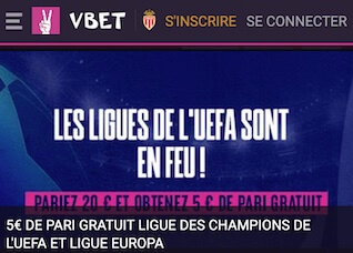 ligue europa freebet 5€ vbet