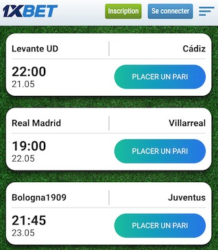 pari remboursé 1xbet real madrid valladolid