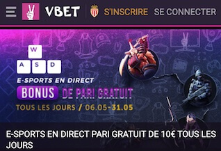 vbet freebet esport en direct