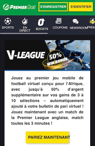 premier bet pari foot virtuel afrique