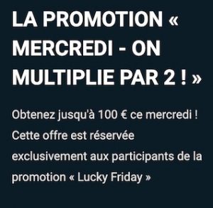 promotion mercredi 1xbet paris doublés