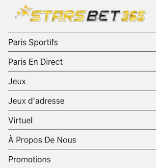 menu stars bet 365 tunisie