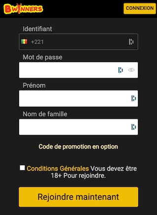 créer un compte sur bwinners